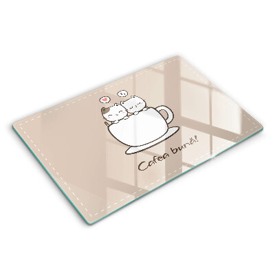 Tocător sticlă Motiv: Poftă bună la cafea!