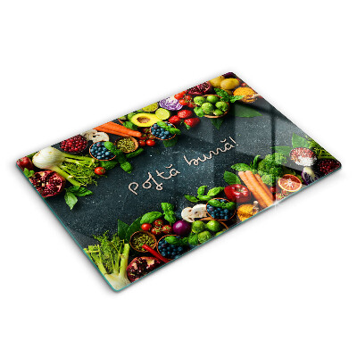 Tocător sticlă Fructe și Legume, Poftă bună!