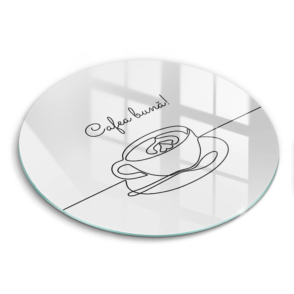 Tocător rotund de sticlă Cafea, Poftă bună la cafea!