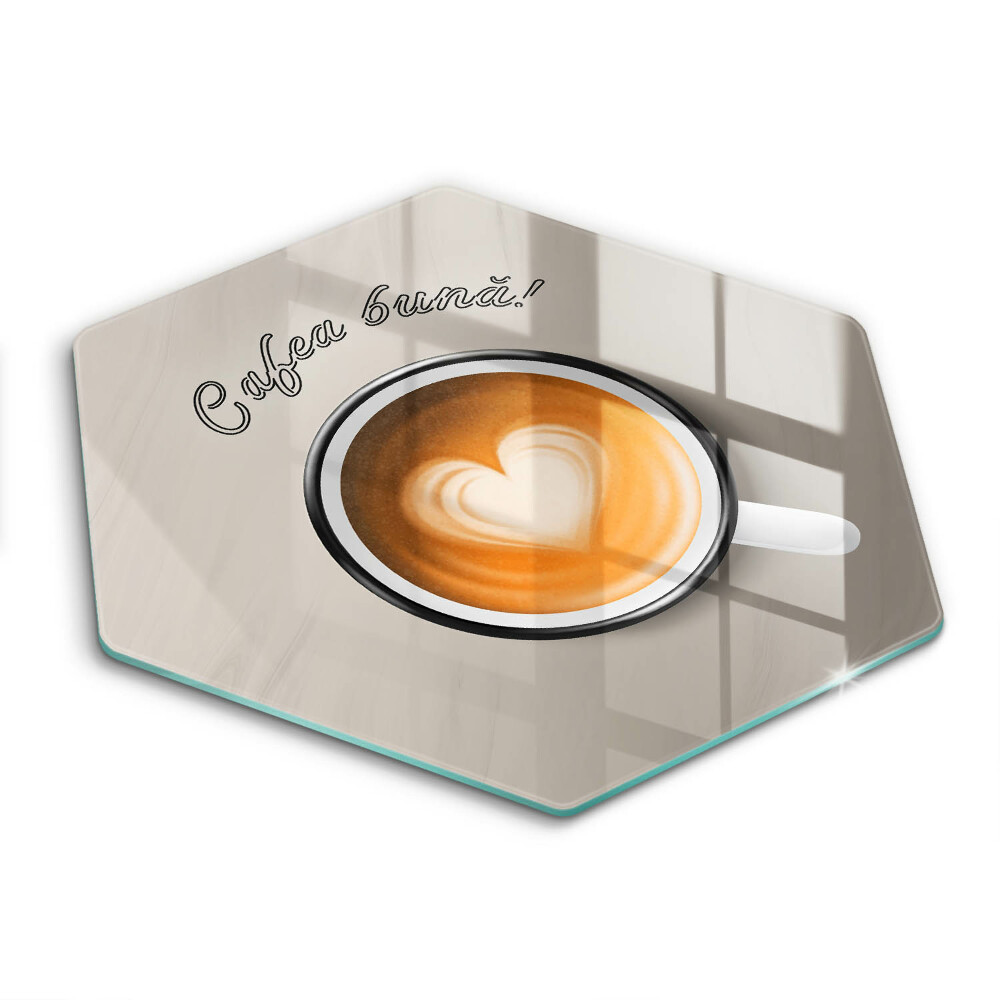 Tocător de bucătărie hexagonal Poftă bună la cafea!