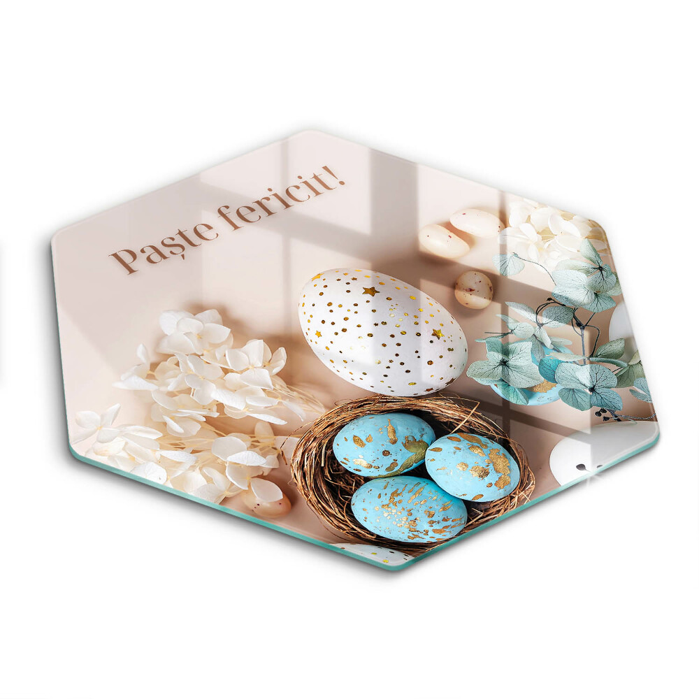 Tocător de bucătărie hexagonal Paște Fericit!
