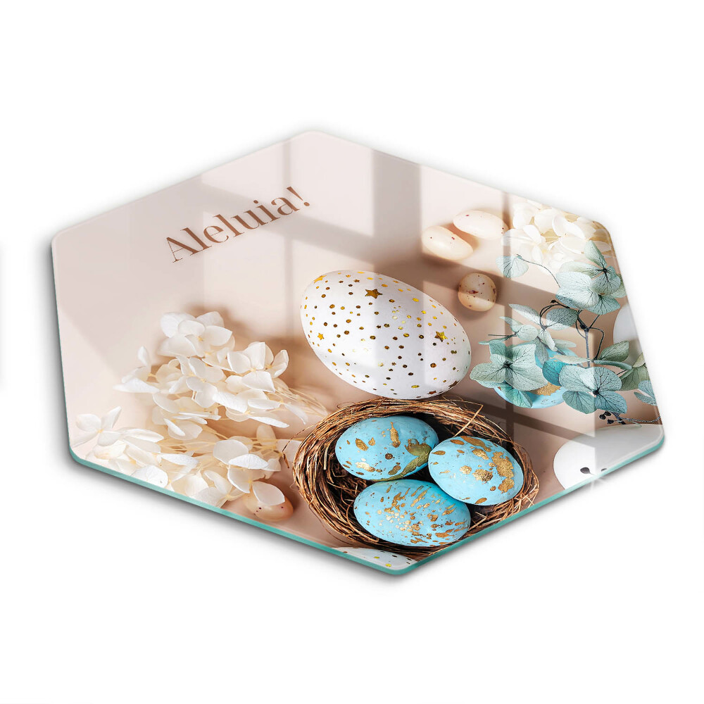 Tocător de bucătărie hexagonal Sărbători Fericite Aleluia!