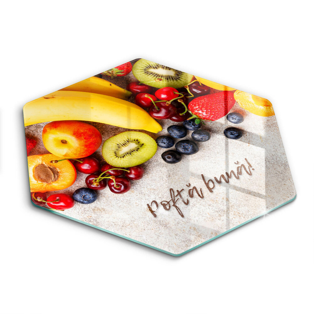 Tocător de bucătărie hexagonal Fructe, Poftă bună!
