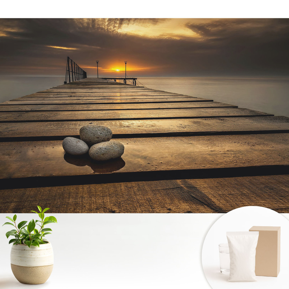 Pace armonioasă pe podul apusului de soare