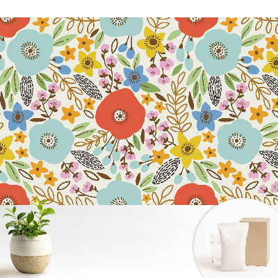 Flori colorate pe fundal alb