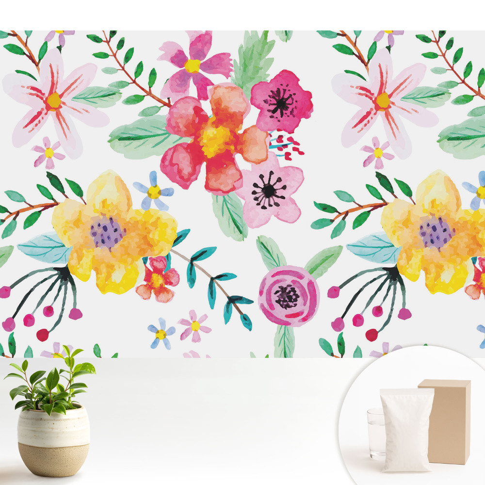 Flori colorate în acuarelă