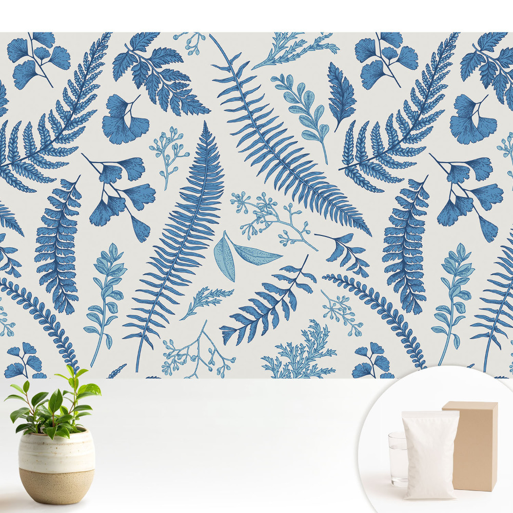 Frunze albastre pe fundal alb