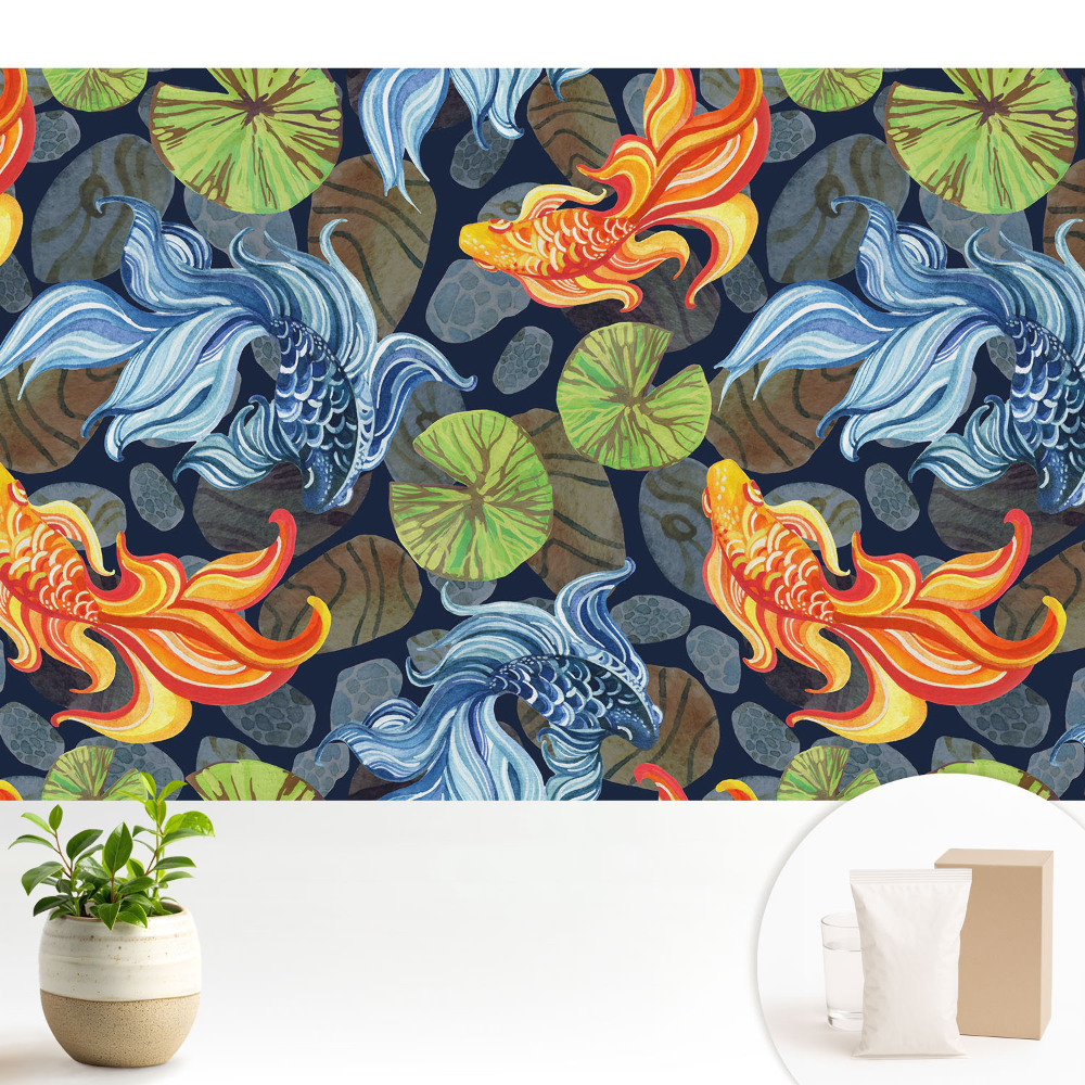 Motiv energic cu pești koi