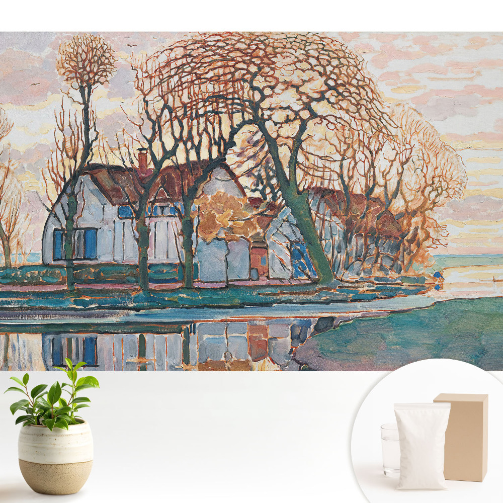 Imagine în oglindă a peisajului rural liniștit