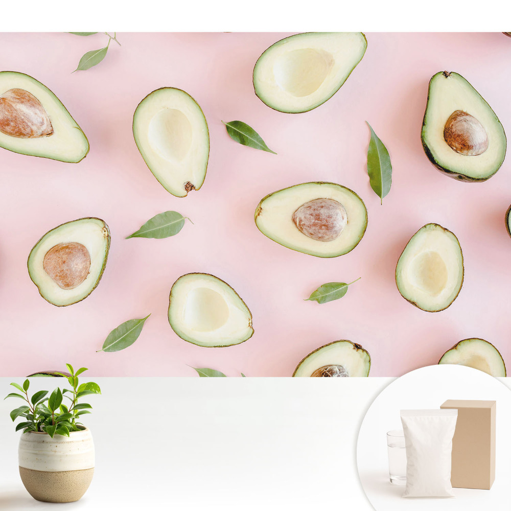 Avocado pe fundal roz