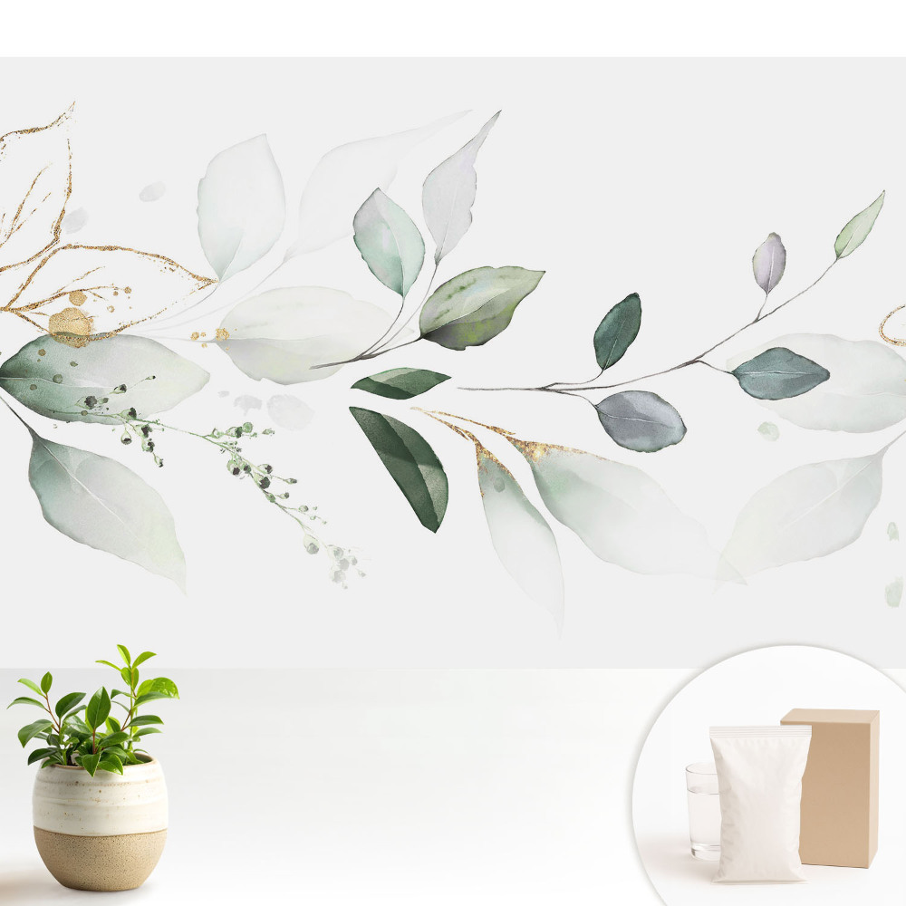 Compoziții delicate de frunze în acuarelă