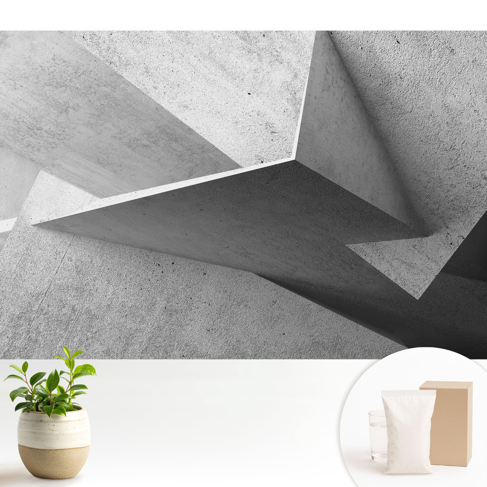 Forme spațiale brute într-un stil minimalist