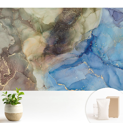 O paletă abstractă de forme albastre și verzi