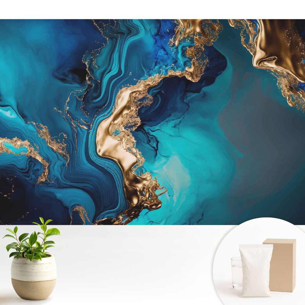 Combinație abstractă de albastru și galben