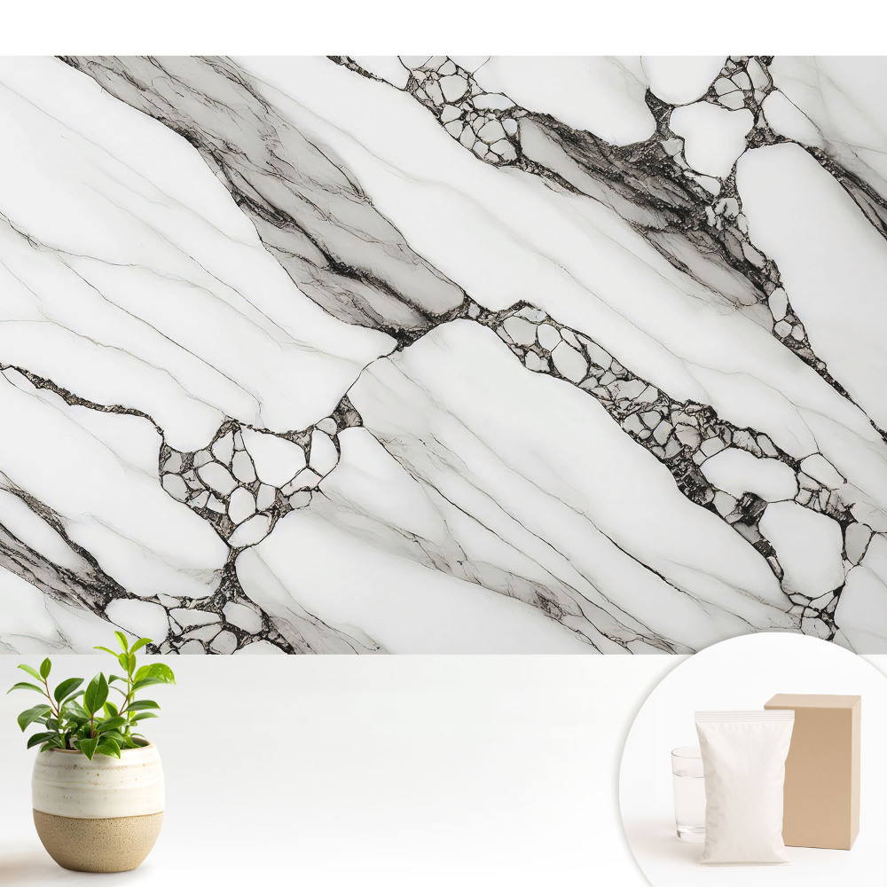 Vene negre pe un fundal de piatră albă