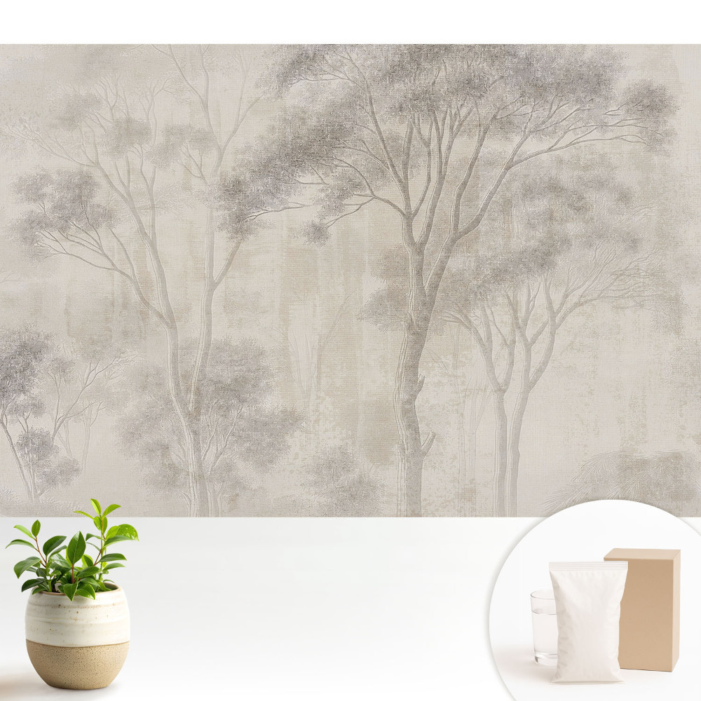 Copaci delicați pe un fundal bej