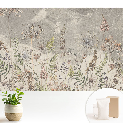 Flori rustice pe un fundal gri