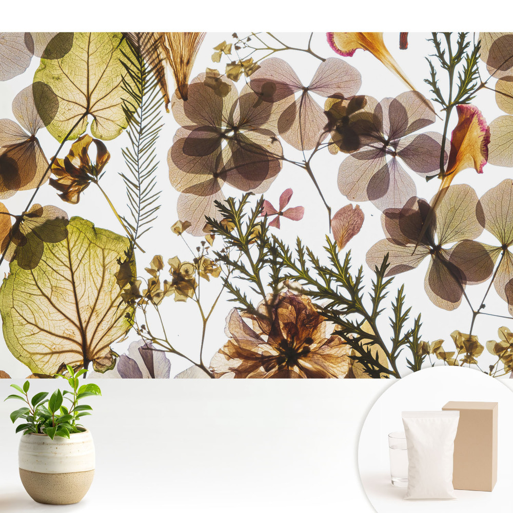 Frunze și flori uscate în stil boho