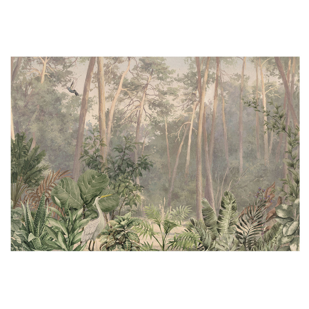 Temă naturală pastelată cu motiv de pădure tropicală