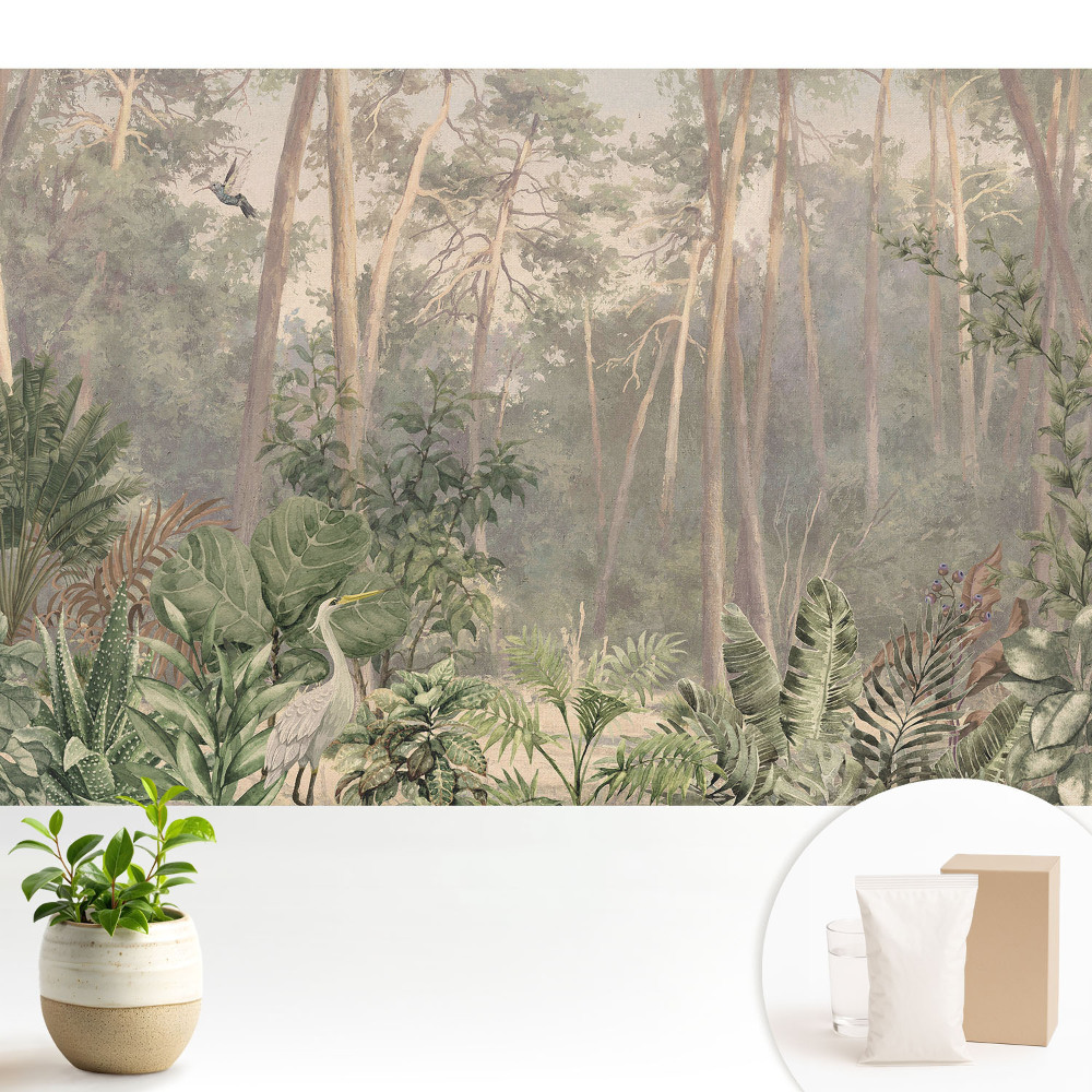 Temă naturală pastelată de pădure tropicală