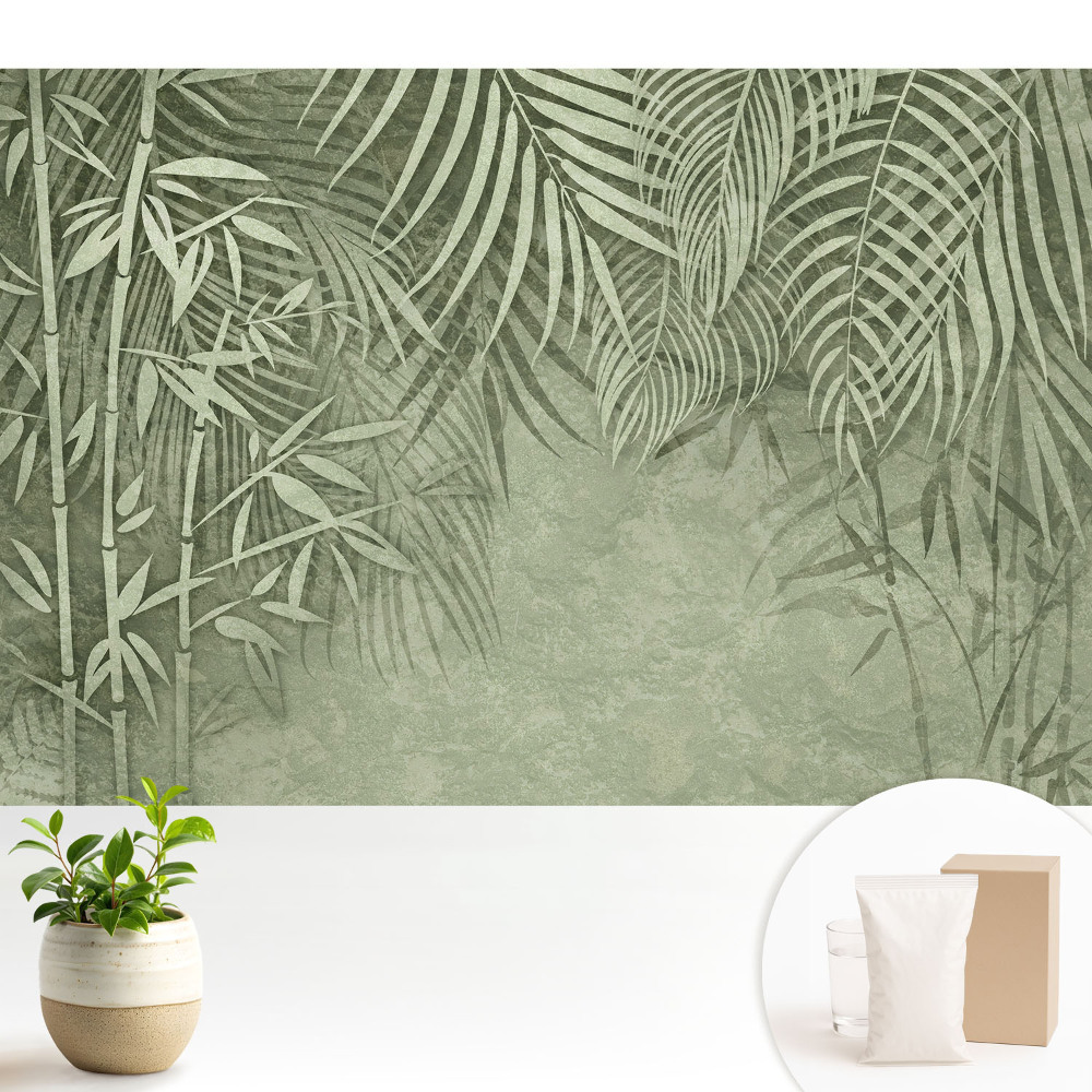Motive de bambus în tonuri de verde