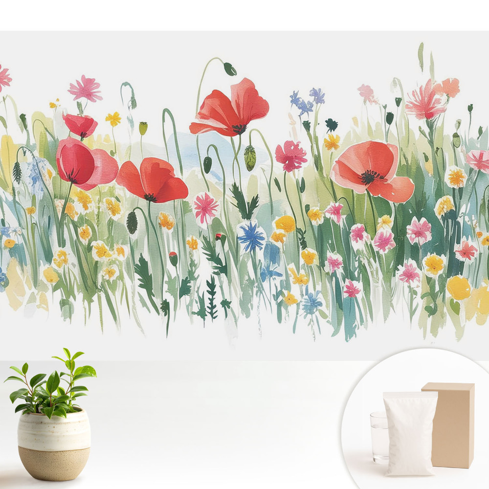 Flori în pajiște, culori pastelate, natură