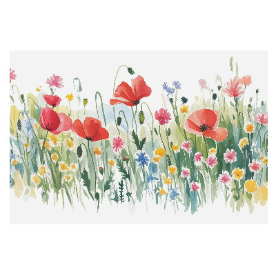 Flori în pajiște în culori pastelate, motiv natural