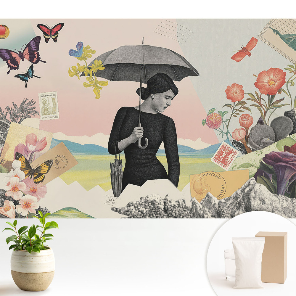 Colaj suprarealist retro colorat