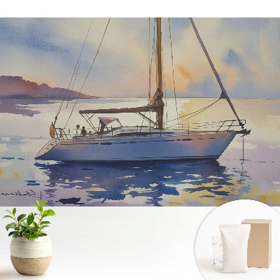 Iaht pe apă la apus