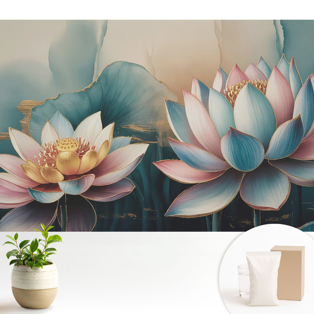 Flori de lotus delicate într-un stil abstract