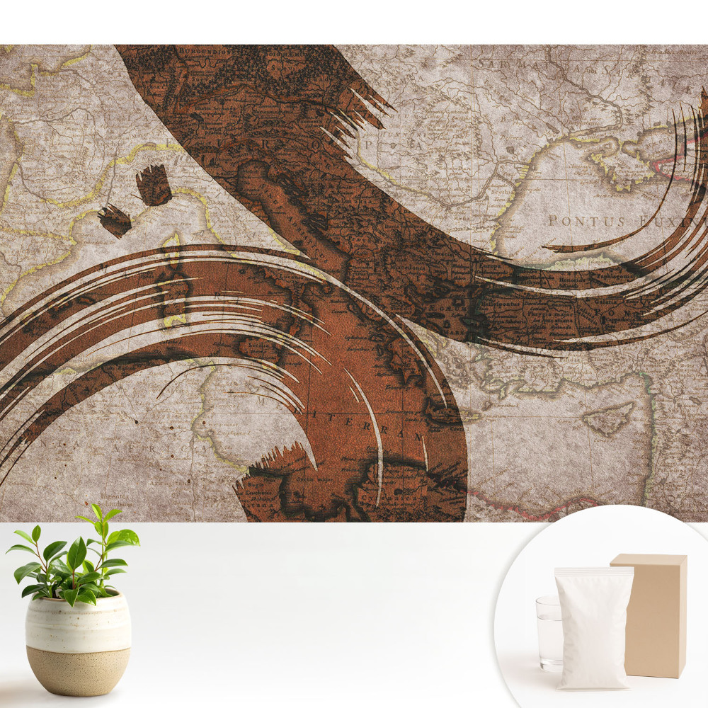 O hartă veche cu accente abstracte