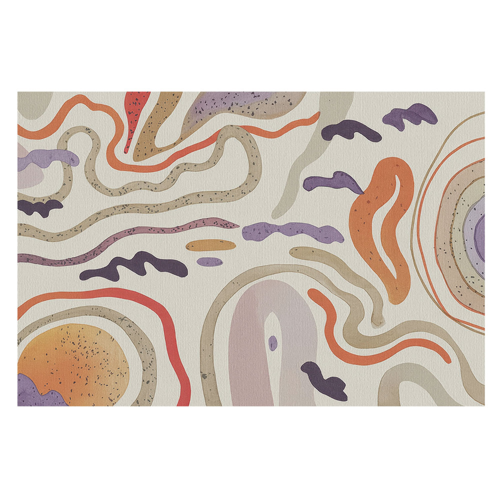 Linii și forme abstracte colorate pe pânză