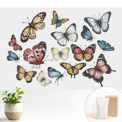 Fluturi colorați împrăștiați armonios