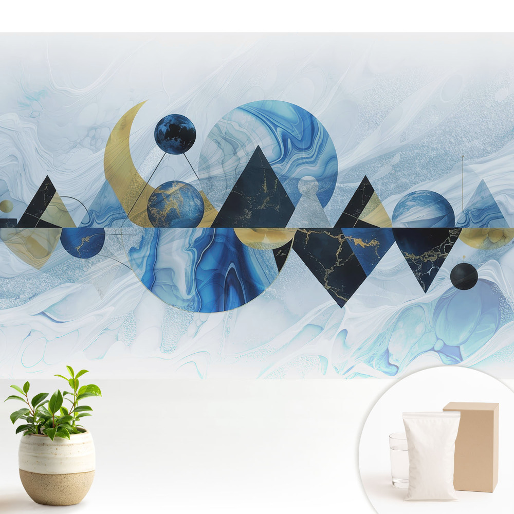 Forme geometrice în nuanțe de albastru