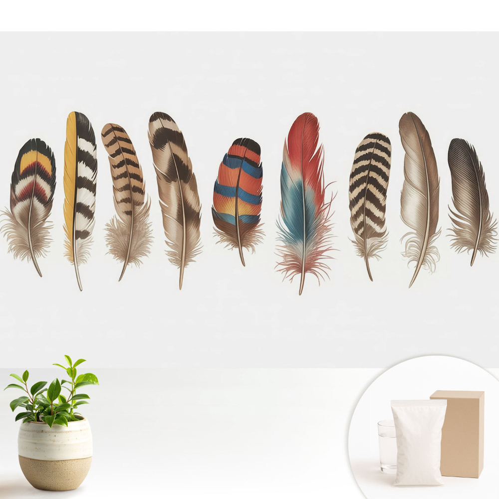 Pene colorate, model boho unic