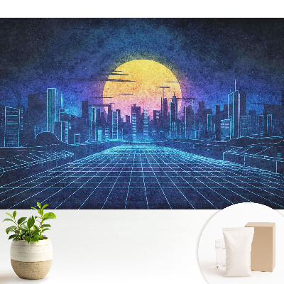 Apus de soare într-un oraș futurist