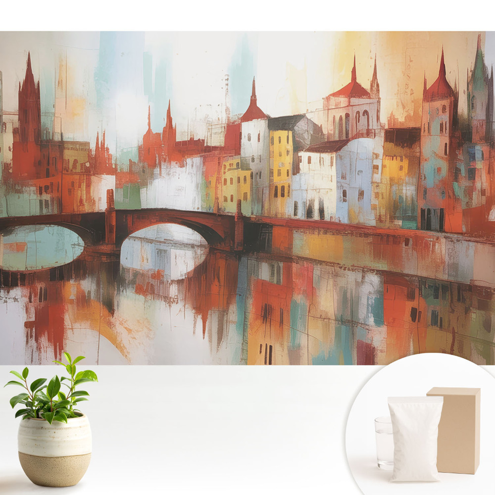 Panoramă colorată a orașului