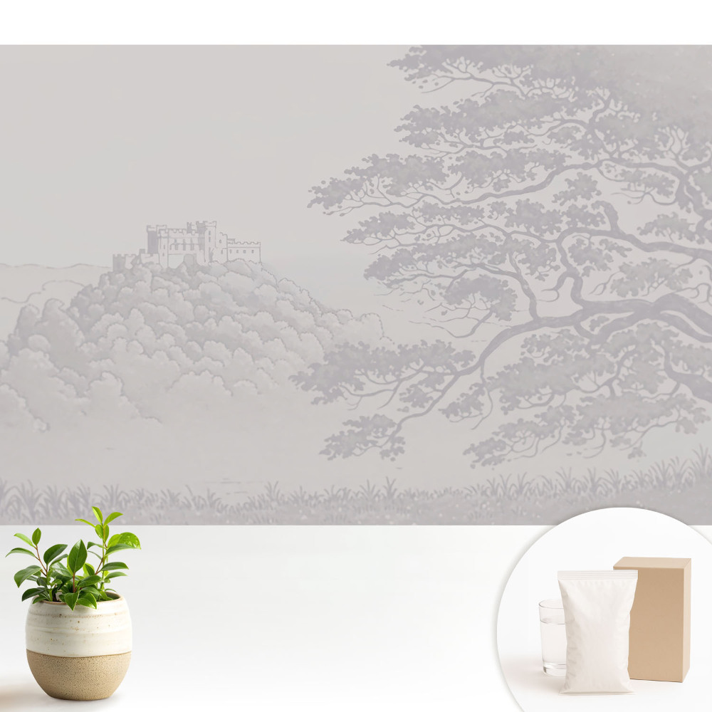 Peisaj al unui castel printre copaci