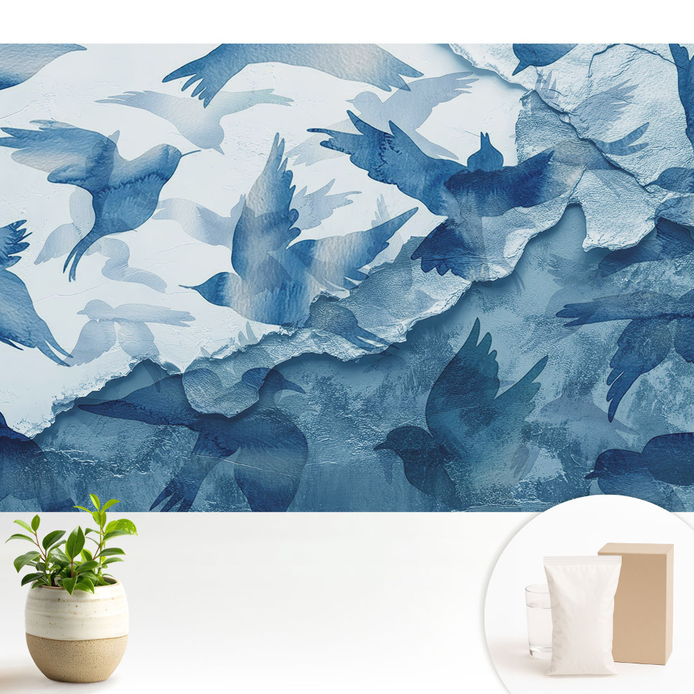 Păsări albastre abstracte