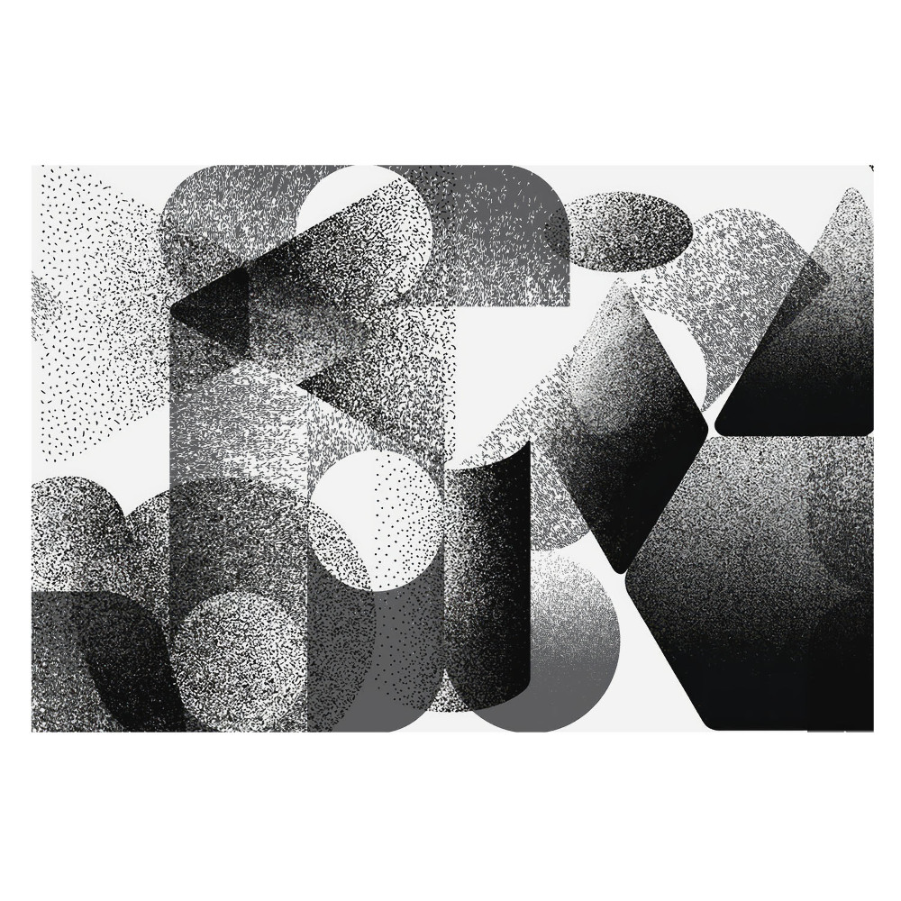 Forme geometrice abstracte în nuanțe de negru și gri