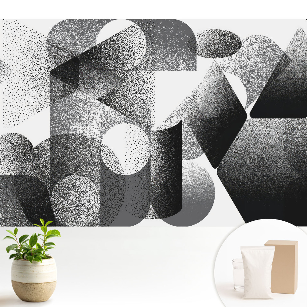 Forme geometrice abstracte negru și gri