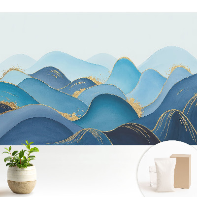 Valuri albastre cu accent galben