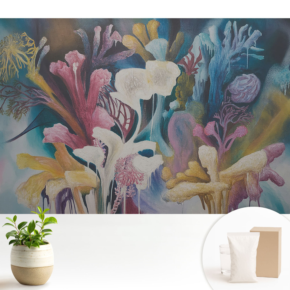 Flori abstracte peisaj colorat