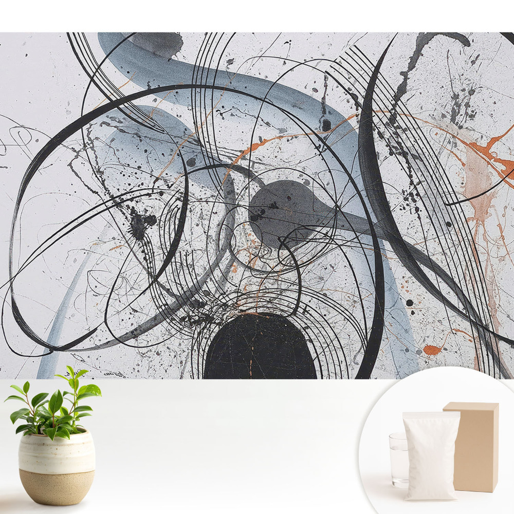 Compoziție abstractă cu linii împrăștiate