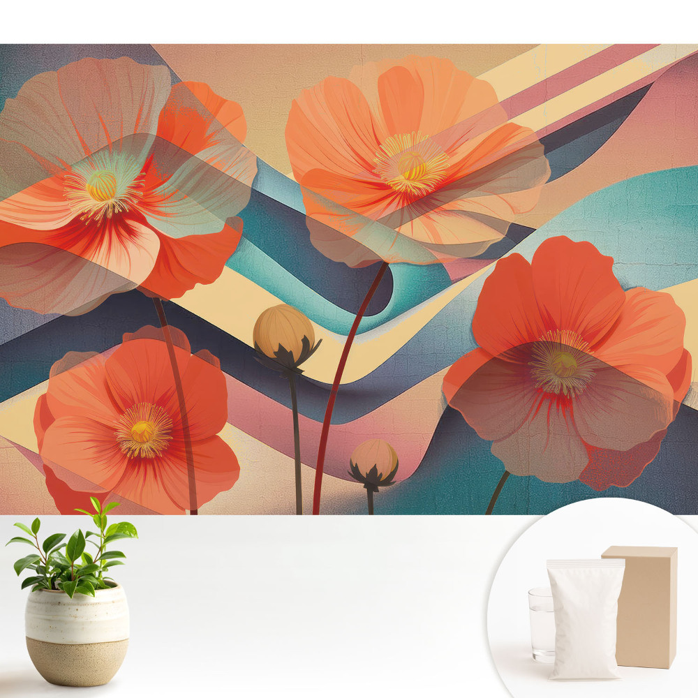 Forme abstracte de flori portocalii