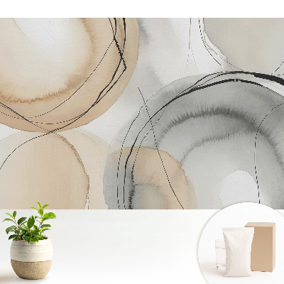 Cercuri abstracte în bej și gri