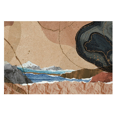 Peisaj colorat cu uscat și mare