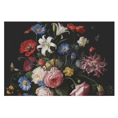 Buchet floral clasic cu decor de insecte