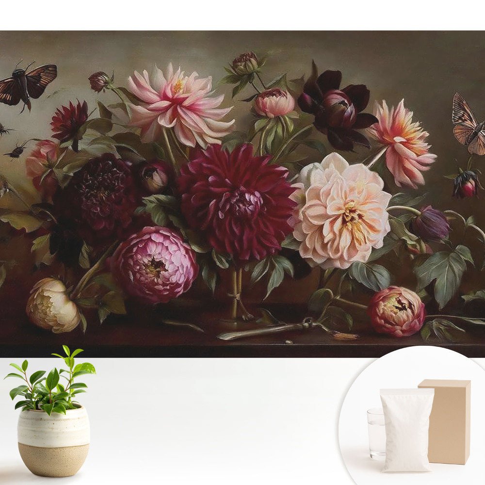 Flori și fluturi într-un buchet clasic