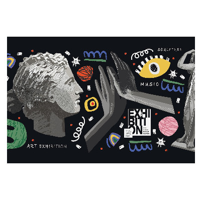 Artă abstractă cu motiv muzical